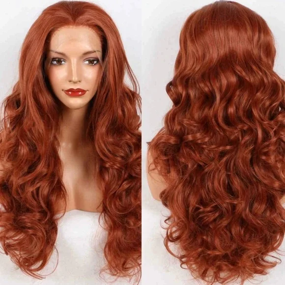 - 💫 22” COPPER RED BODY WAVY LACE FRONT WIG *NEW*